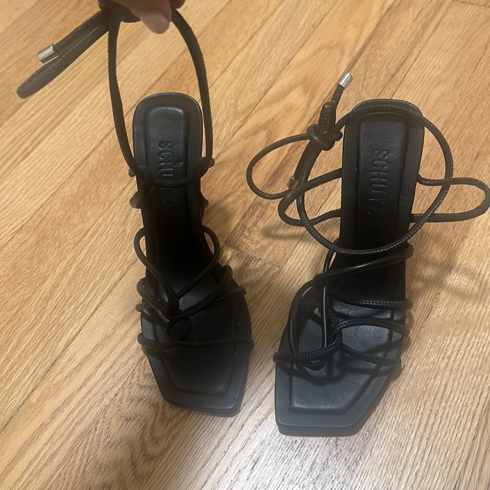 Schutz black sandals